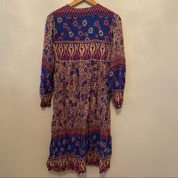 Influencer Favorite R. Vivimos Boho Paisley Midi Dress Sz 4-6 - Picture 5 of 5